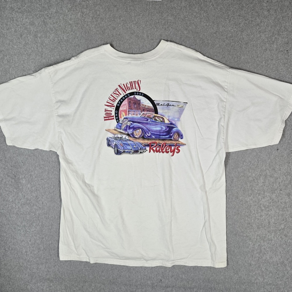 VINTAGE Hot August Nights Reno Sparks 2002 Men Shirt 2XL White Classic Cars READ